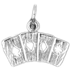 Sterling Silver Playing Cards, Flush Pendant