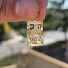 Naipes de plata de ley, colgante de rey de corazones (bañado en rodio o oro amarillo)