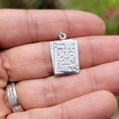 Spielkartenanhänger aus Sterlingsilber, Ass und König (rhodiniert oder gelbvergoldet)