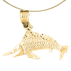 Colgante Marlin de plata de ley (bañado en rodio o oro amarillo)