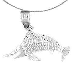 Colgante Marlin de plata de ley (bañado en rodio o oro amarillo)