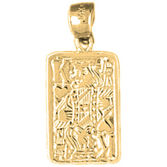 Yellow Gold-plated Silver Playing Cards, King Of Hearts Pendant