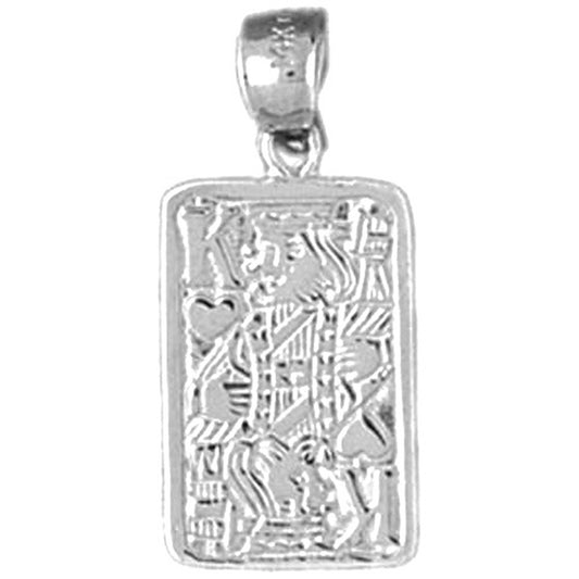 Sterling Silver Playing Cards, King Of Hearts Pendant