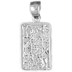 Sterling Silver Playing Cards, King Of Hearts Pendant