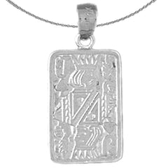 Naipes de plata de ley, colgante de reina de corazones (bañado en rodio o oro amarillo)