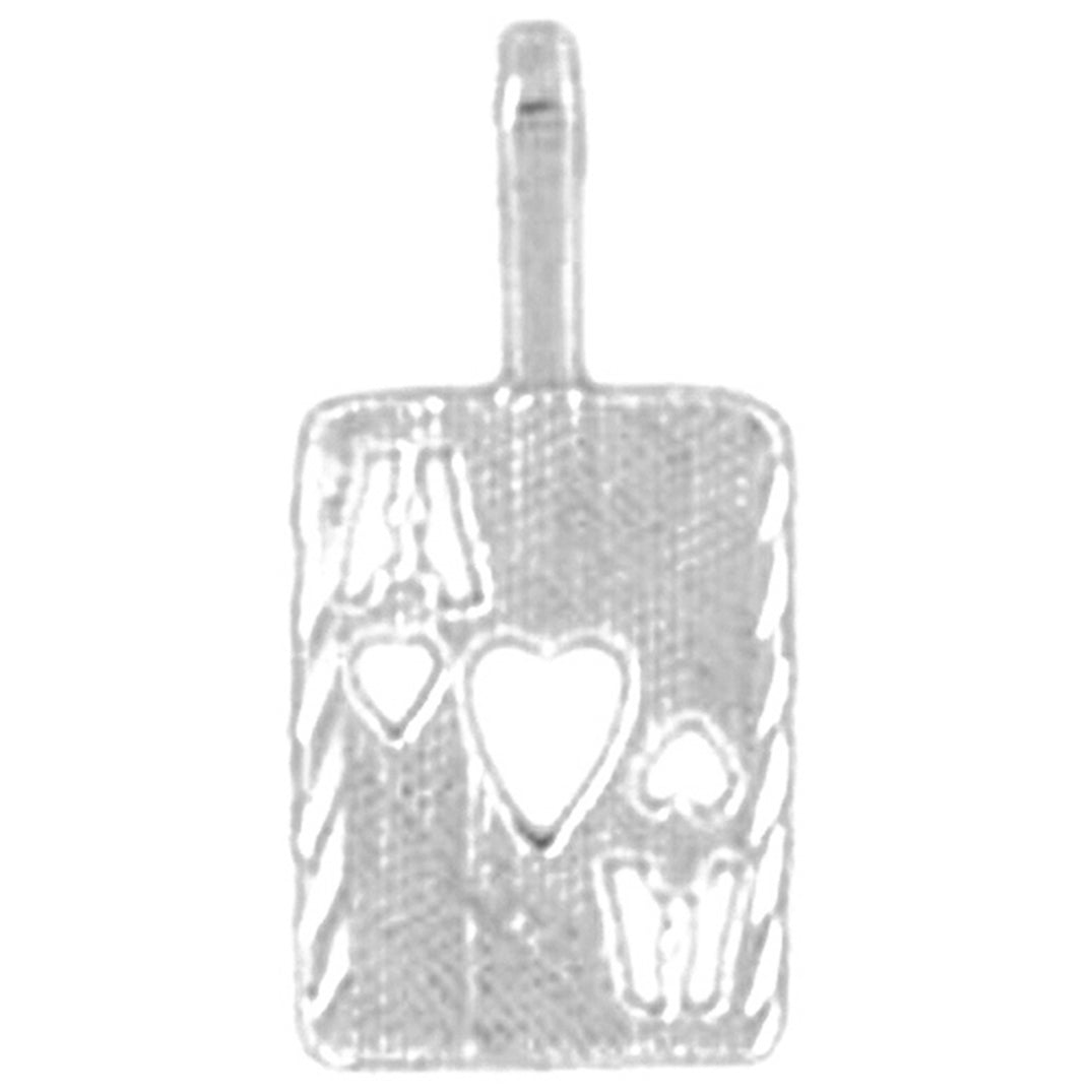 Sterling Silver Playing Cards, Ace Of Hearts Pendant