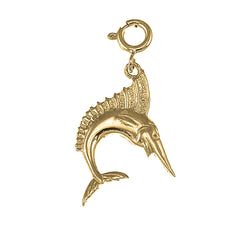 Yellow Gold-plated Silver Marlin Pendant