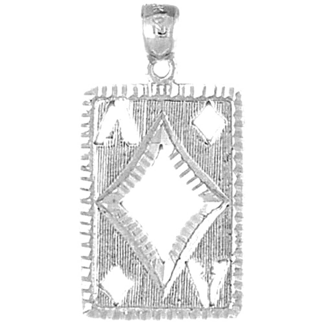Sterling Silver Playing Cards, Ace Of Diamonds Pendant