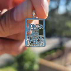 Naipes de plata de ley, colgante comodín (bañado en rodio o oro amarillo)