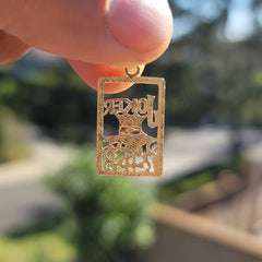 Naipes de plata de ley, colgante comodín (bañado en rodio o oro amarillo)