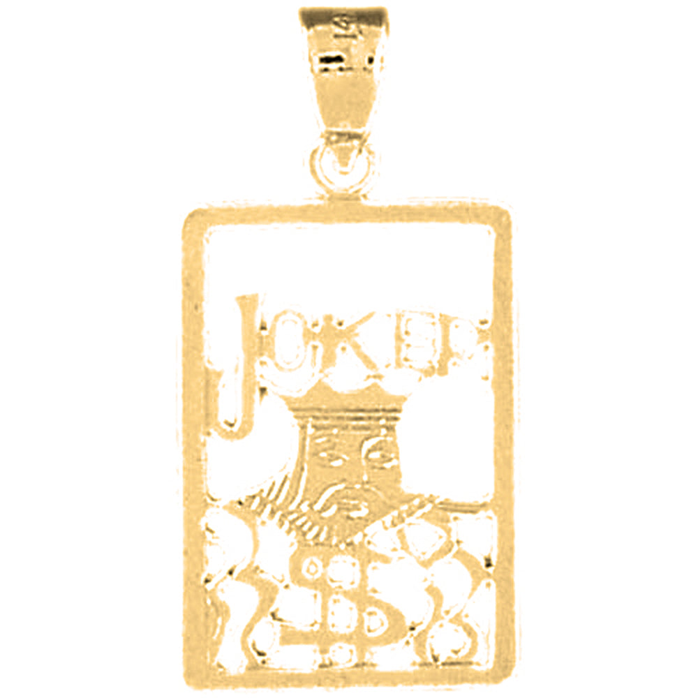 Yellow Gold-plated Silver Playing Cards, Joker Pendant