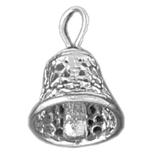 Sterling Silver 3D Bell Pendant