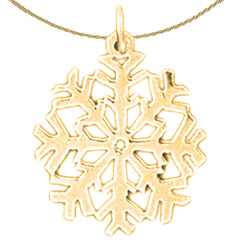 Sterling Silver Snow Flake Pendant (Rhodium or Yellow Gold-plated)