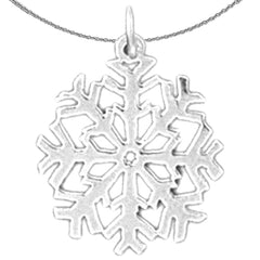 Sterling Silver Snow Flake Pendant (Rhodium or Yellow Gold-plated)