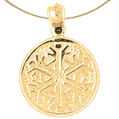 Sterling Silver Snow Flake Pendant (Rhodium or Yellow Gold-plated)