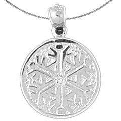 Sterling Silver Snow Flake Pendant (Rhodium or Yellow Gold-plated)