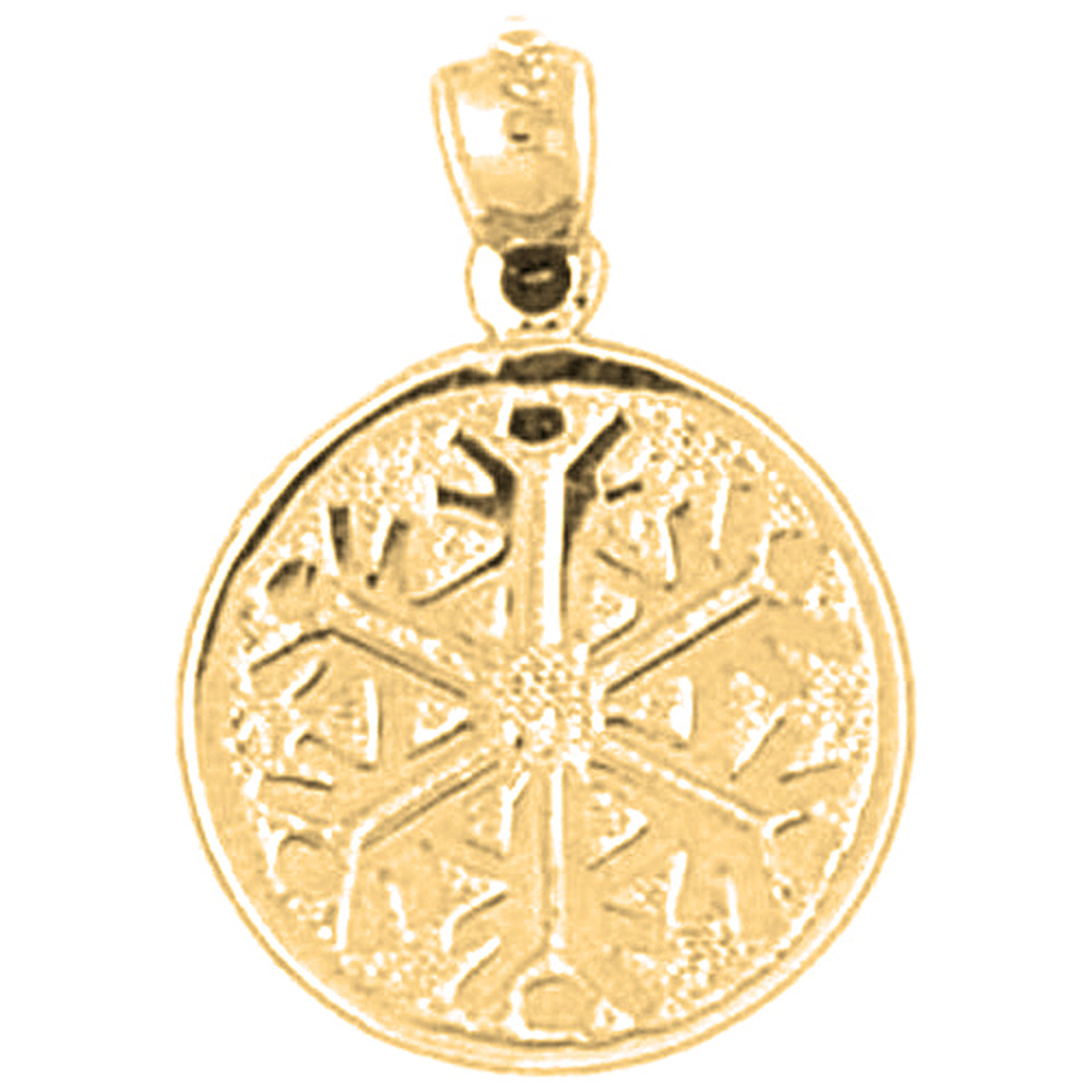 Yellow Gold-plated Silver Snow Flake Pendant
