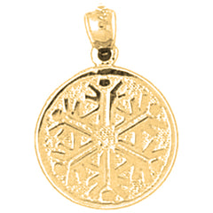 Yellow Gold-plated Silver Snow Flake Pendant