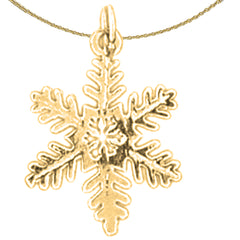 Sterling Silver Snow Flake Pendant (Rhodium or Yellow Gold-plated)