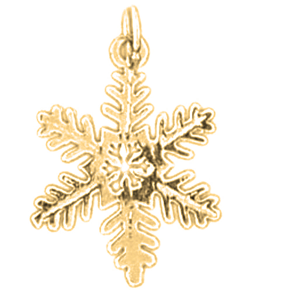 Yellow Gold-plated Silver Snow Flake Pendant