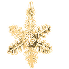 Yellow Gold-plated Silver Snow Flake Pendant