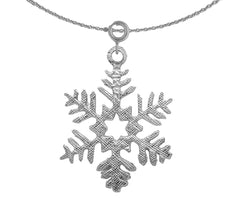 Sterling Silver Snow Flake Pendant (Rhodium or Yellow Gold-plated)
