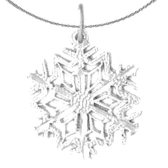 Sterling Silver Snow Flake Pendant (Rhodium or Yellow Gold-plated)