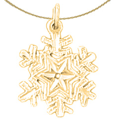 Sterling Silver Snow Flake Pendant (Rhodium or Yellow Gold-plated)