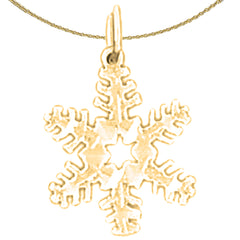 Sterling Silver Snow Flake Pendant (Rhodium or Yellow Gold-plated)