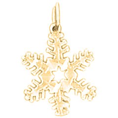 Yellow Gold-plated Silver Snow Flake Pendant