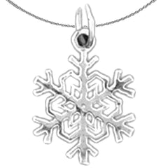 Sterling Silver Snow Flake Pendant (Rhodium or Yellow Gold-plated)