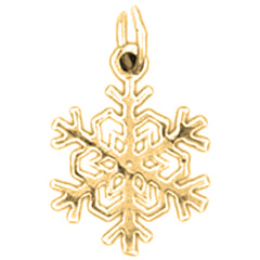 Yellow Gold-plated Silver Snow Flake Pendant