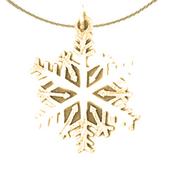 Sterling Silver Snow Flake Pendant (Rhodium or Yellow Gold-plated)