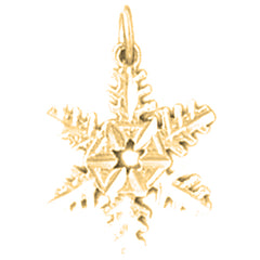 Yellow Gold-plated Silver Snow Flake Pendant
