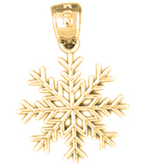 Yellow Gold-plated Silver Snow Flake Pendant