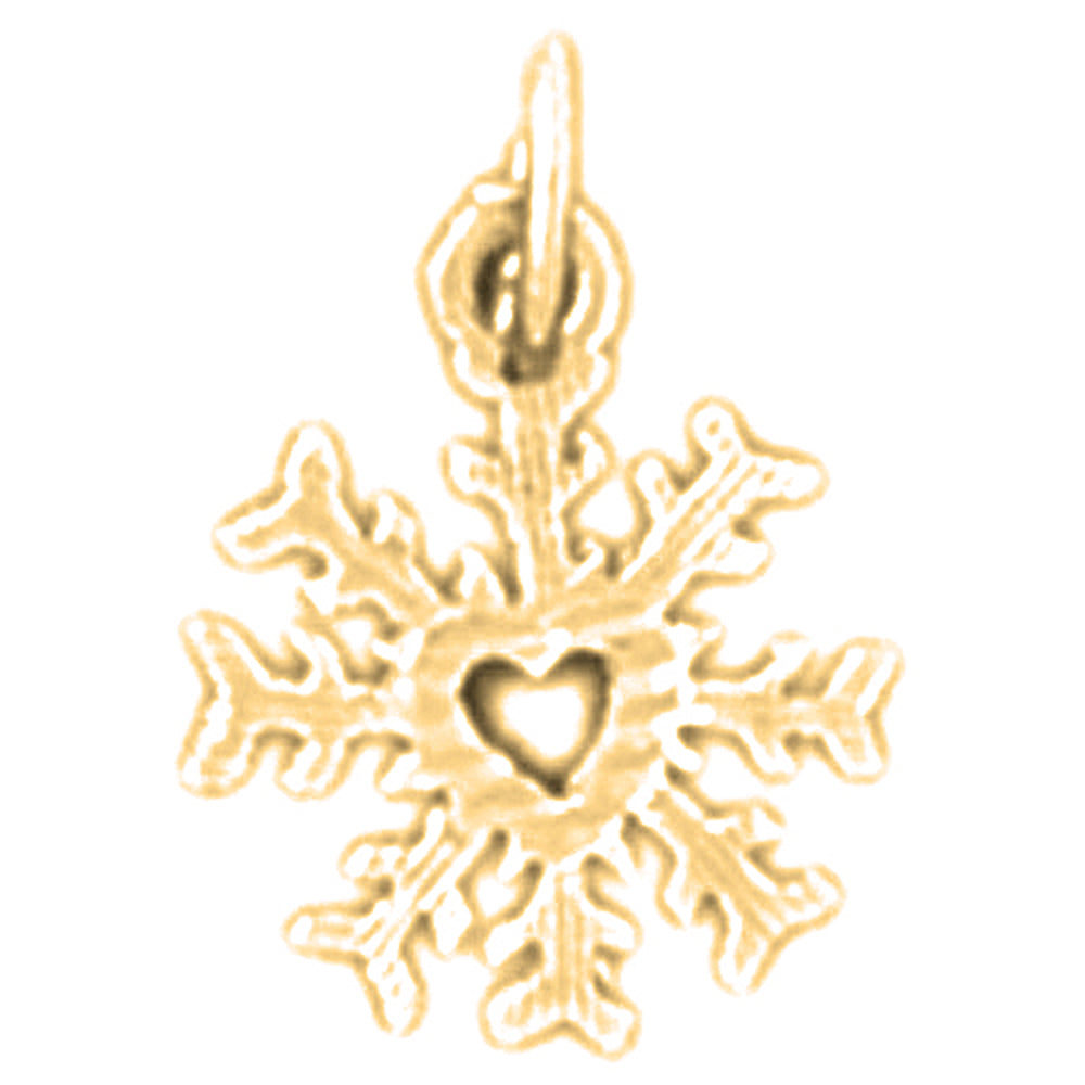 Yellow Gold-plated Silver Snow Flake Pendant