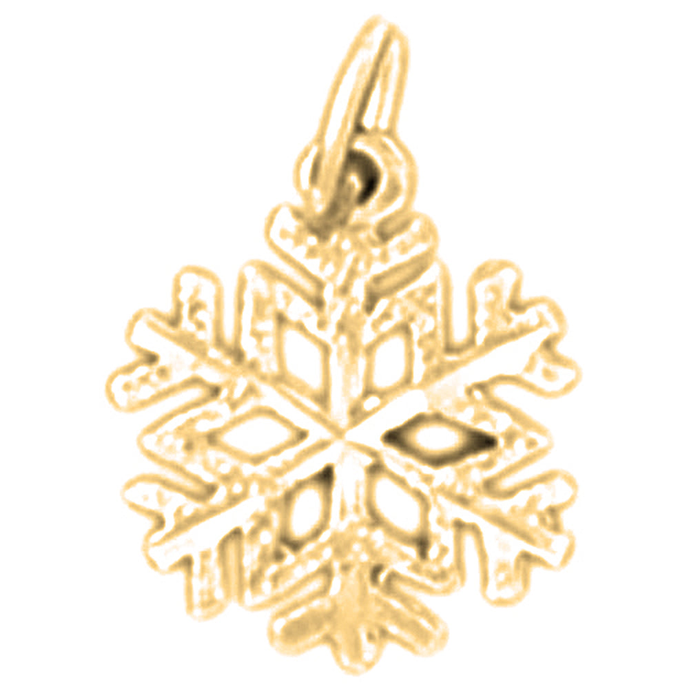 Yellow Gold-plated Silver Snow Flake Pendant