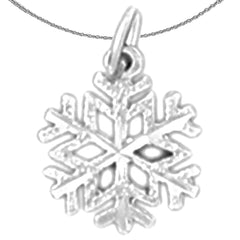 Schneeflocken-Anhänger aus Sterlingsilber (rhodiniert oder gelbvergoldet)