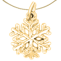 Schneeflocken-Anhänger aus Sterlingsilber (rhodiniert oder gelbvergoldet)