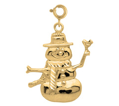 Yellow Gold-plated Silver Snow Man Pendant