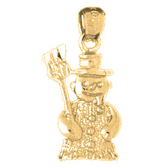 Yellow Gold-plated Silver Snow Man Pendant