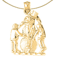 Sterling Silver Snow Man Pendant (Rhodium or Yellow Gold-plated)