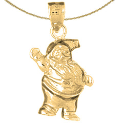 Sterling Silver Santa Clause Pendant (Rhodium or Yellow Gold-plated)
