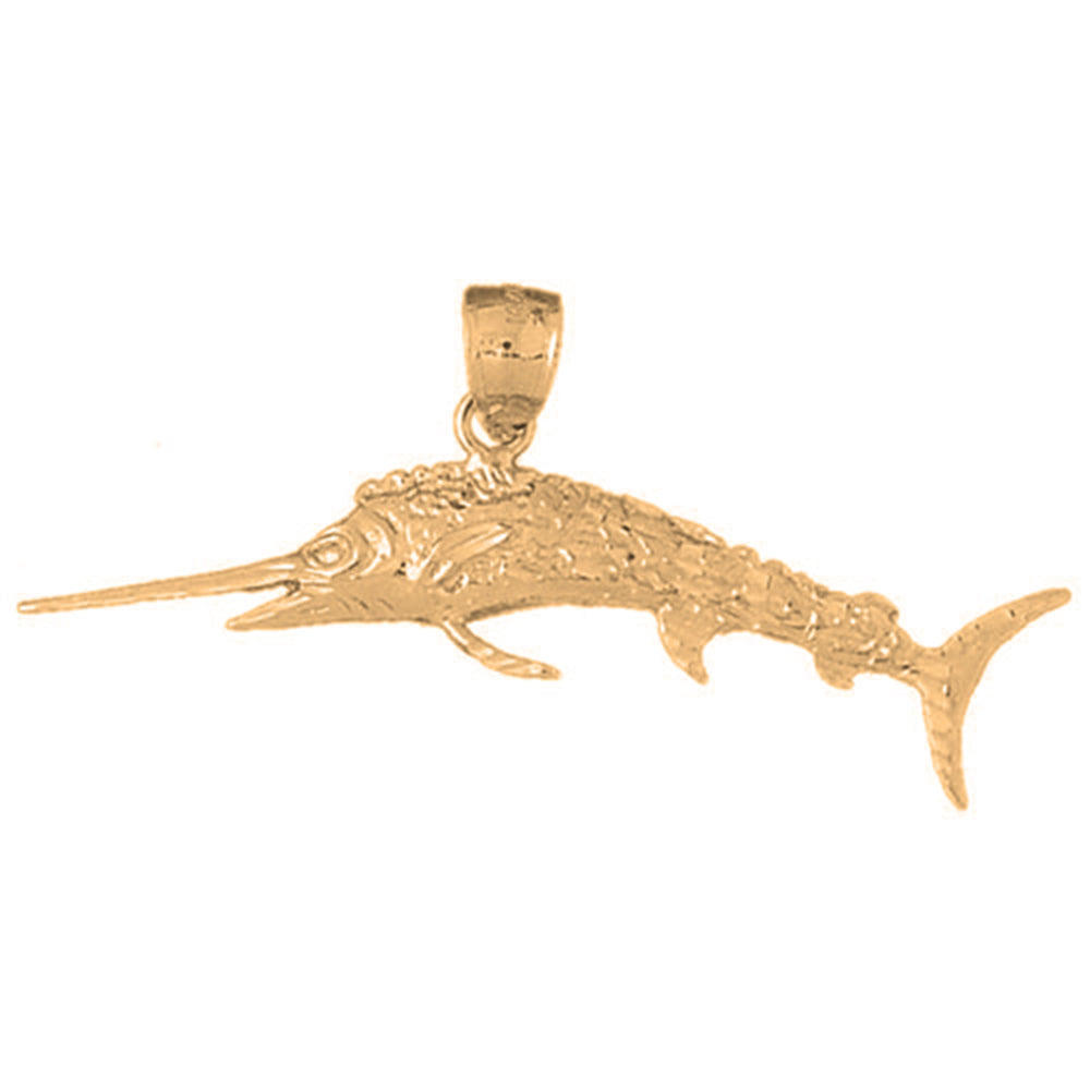 Yellow Gold-plated Silver Mahi Mahi Pendant