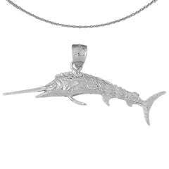 Sterling Silver Mahi Mahi Pendant (Rhodium or Yellow Gold-plated)