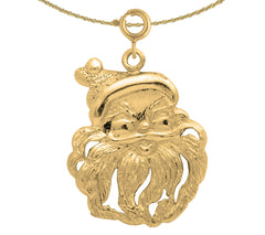 Colgante de Papá Noel en plata de ley (bañado en rodio o oro amarillo)