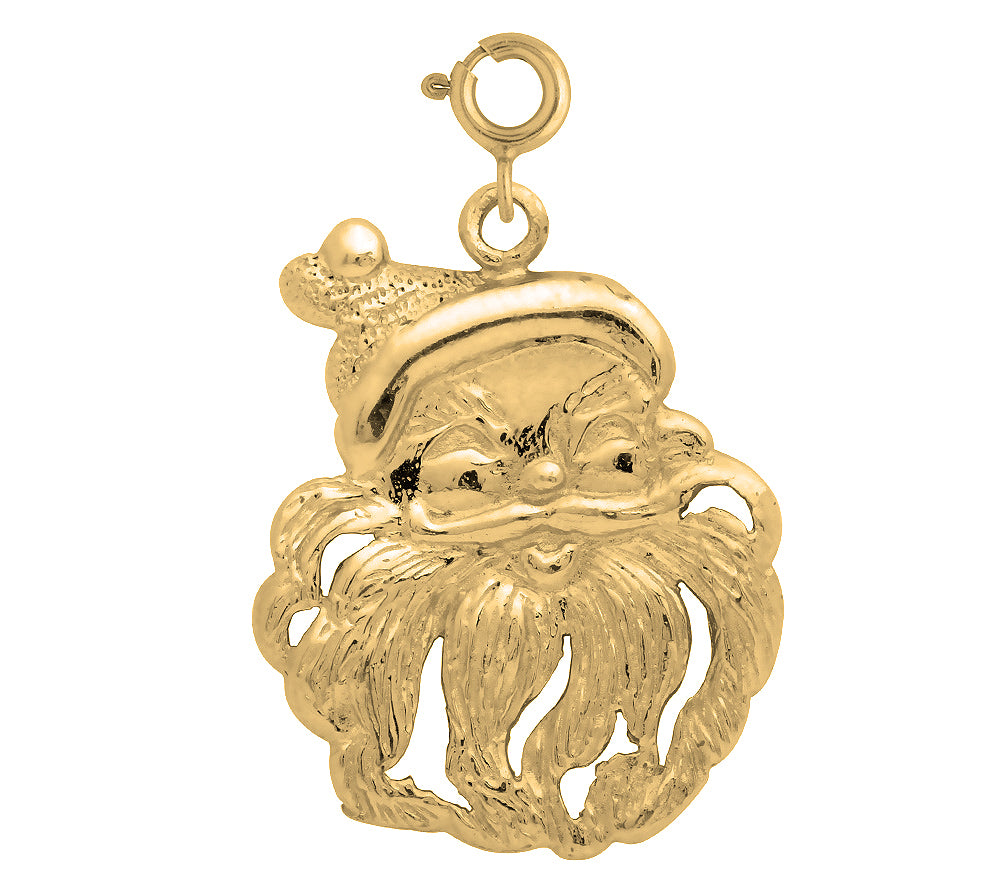 Yellow Gold-plated Silver Santa Clause Pendant