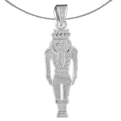 Sterling Silver Nut Cracker Pendant (Rhodium or Yellow Gold-plated)