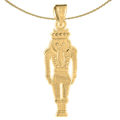 Sterling Silver Nut Cracker Pendant (Rhodium or Yellow Gold-plated)