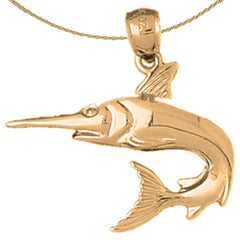 Sterling Silver Mahi Mahi Pendant (Rhodium or Yellow Gold-plated)